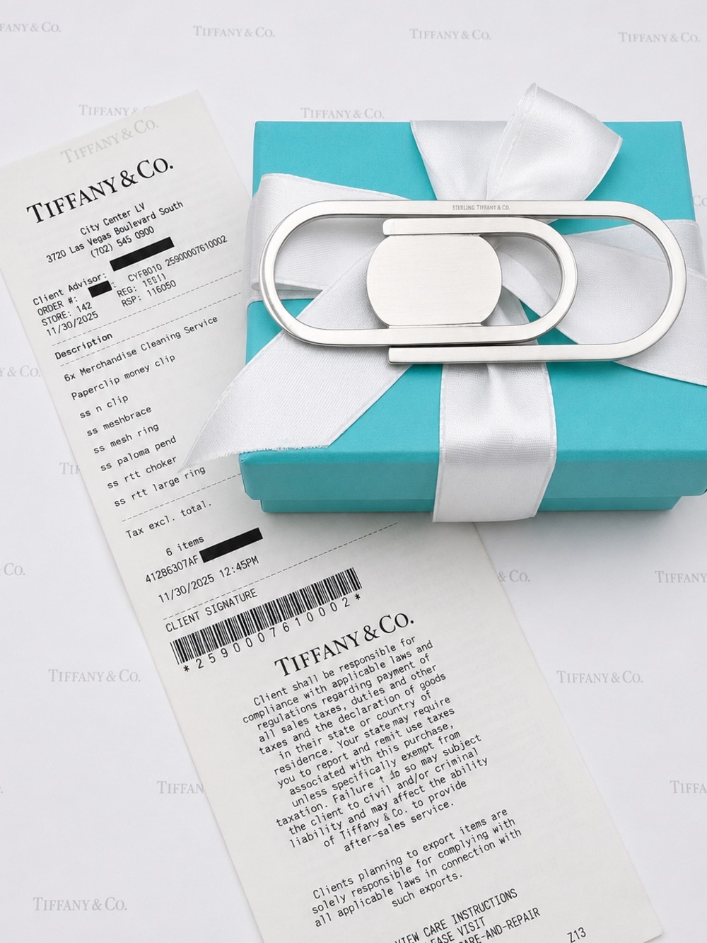 Tiffany & Co. Paperclip Money Clip 3.25" Sterling Silver 925 Paper Clip Gift Box - Picture 3 of 12